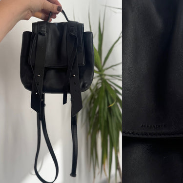 Allsaints 100% Lamb Leather Fin Mini Backpack