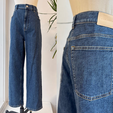 Everlane The Way High Wide Leg Jeans in Dark Wash, 30