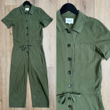 Sezane Olive Coveralls Jumpsuit, 36/4