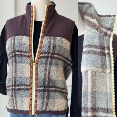 Toad & Co Sespe Sherpa Plaid Vest, Medium