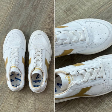 Diadora B Elite Sneakers in Gold & White, 5