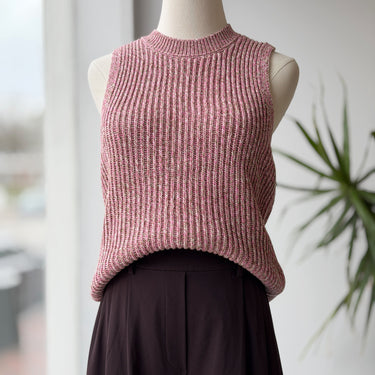 Closed Pink Heather Knit Sweater Vest, Medium