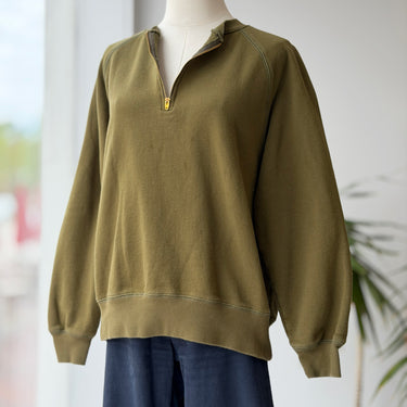 Filson Henley Zip Sweatshirt in Olive AS IS, Medium