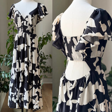 Anthropologie NWT B&W Floral Dress, Small