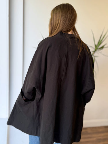 Elizabeth Suzann Black Cotton Harper Jacket, Free Size