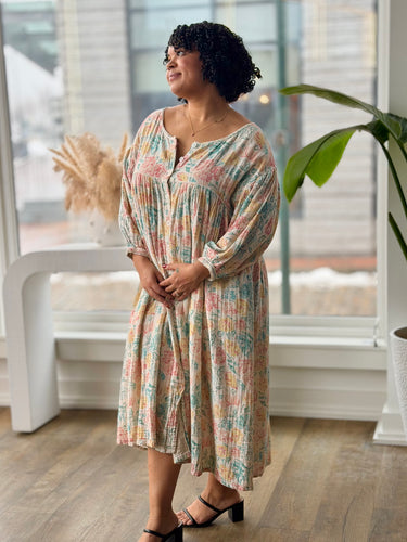 Meadows Aster Floral Gauzy Dress, US 8