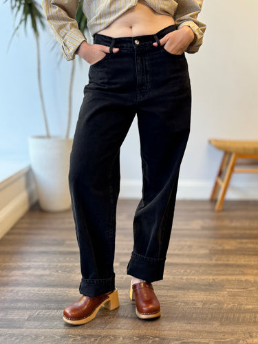 OZMA Black Wide Leg Jeans, 27