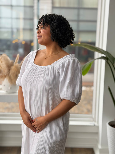 Xirena White Gauzy Dress, Large