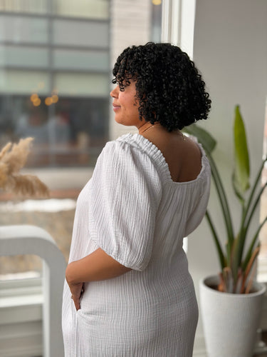 Xirena White Gauzy Dress, Large