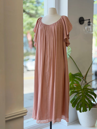 Loup Charmont Peach Ruffle Dress, XSmall