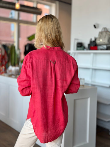 The Salting Red Linen Button Up, Men's 0/XSmall