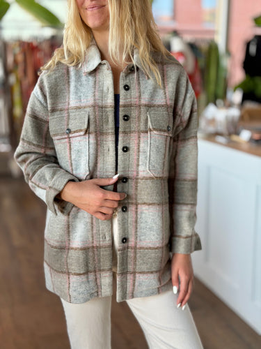 Closed Titania Wool Plaid Shirt Jacket, XSmall