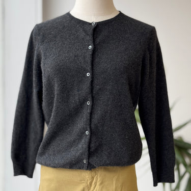 Ralph Lauren Charcoal Cashmere Crop Cardigan, Small