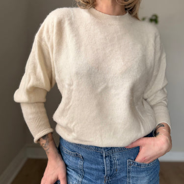 Babaton AS IS Fuzzy Ivory Sweater, Small