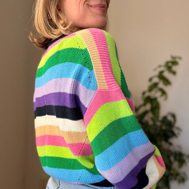 Eleven Six Peruvian Pima Cotton Striped Sweater, XS/S